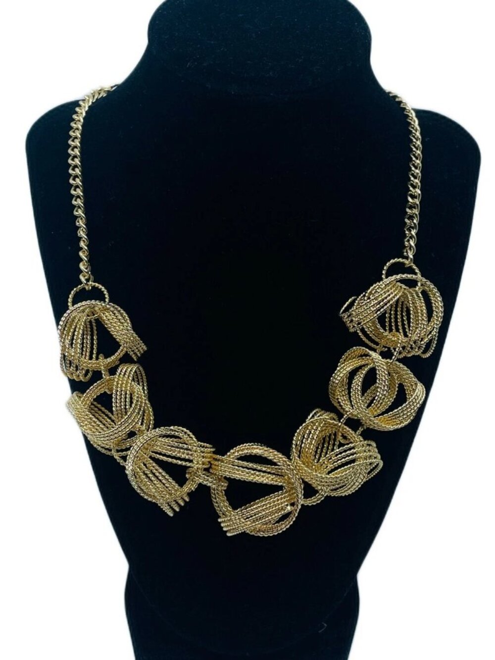 Jewelmint Gold Tone Statement Necklace Adjustable 26 Inch Chunky Fashion Jewelry